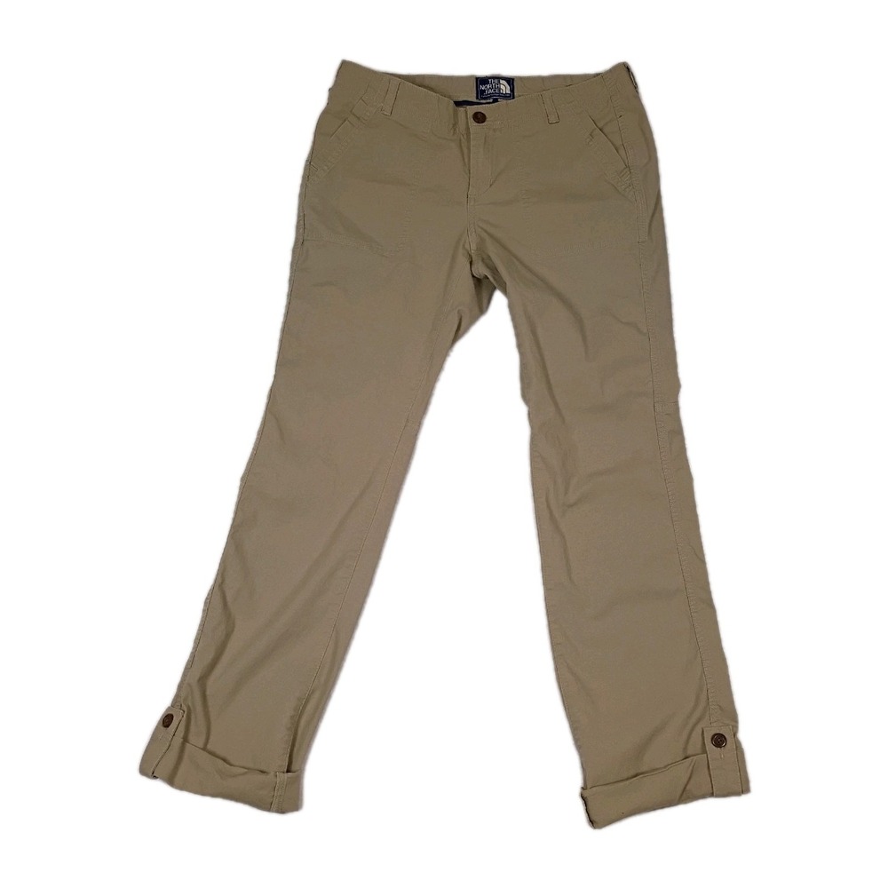 The North Face Pants Women's 10 Khaki Roll Up ‎ Outdoor Hiking Camping Pockets